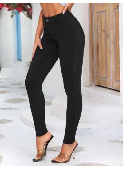 Tall Button Front Skinny Pants - Choose Your Size