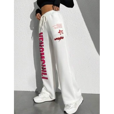 Coolane Women.s Elastic Waist Letter Printed Joggers - Choose Your Size