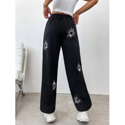 Coolane Elastic Waist Rhinestone Decor Sweatpants - Choose Your Size