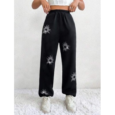 Coolane Elastic Waist Rhinestone Decor Sweatpants - Choose Your Size