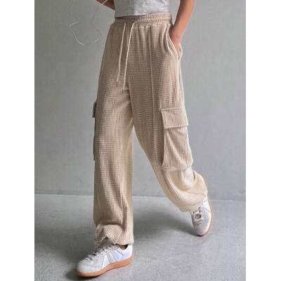 Flap Pocket Side Drawstring Waist Sweatpants - Choose Your Size