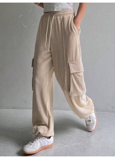 Flap Pocket Side Drawstring Waist Sweatpants - Choose Your Size