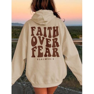 EZwear Women.s Hooded Sweatshirt With Slogan Print - Choose Your Size