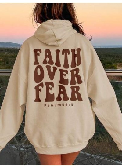 EZwear Women.s Hooded Sweatshirt With Slogan Print - Choose Your Size