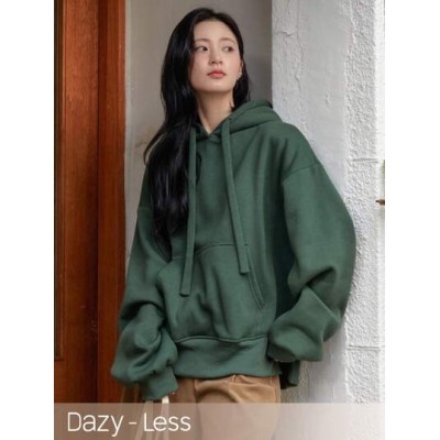 Dazy-Less Kangaroo Pocket Drop Shoulder Drawstring Hoodie - Choose Your Size