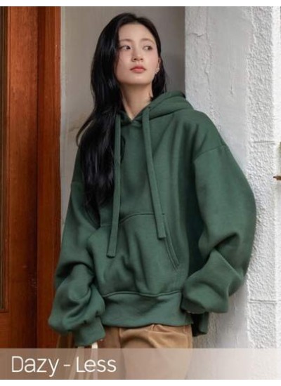 Dazy-Less Kangaroo Pocket Drop Shoulder Drawstring Hoodie - Choose Your Size