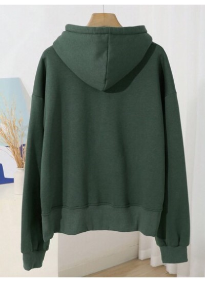 Dazy-Less Kangaroo Pocket Drop Shoulder Drawstring Hoodie - Choose Your Size