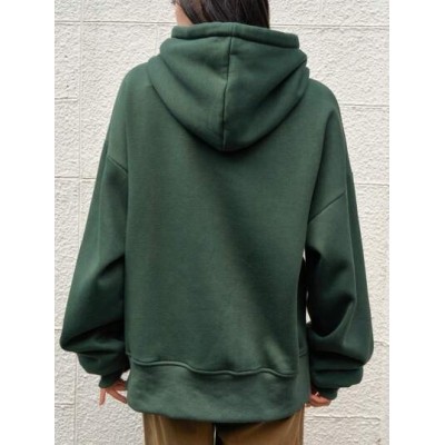 Dazy-Less Kangaroo Pocket Drop Shoulder Drawstring Hoodie - Choose Your Size