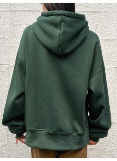 Dazy-Less Kangaroo Pocket Drop Shoulder Drawstring Hoodie - Choose Your Size