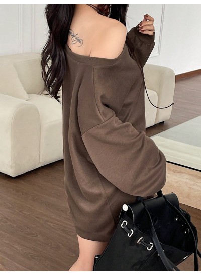 Women.s Solid Color Loose Fit Casual Sweatshirt - Choose Your Size