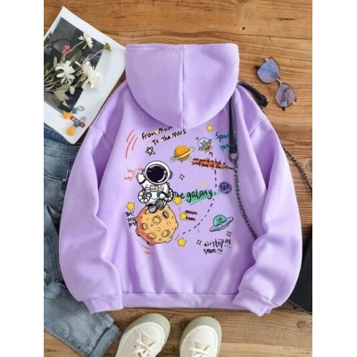 EZwear Cartoon Printed Drawstring Hoodie - Choose Your Size