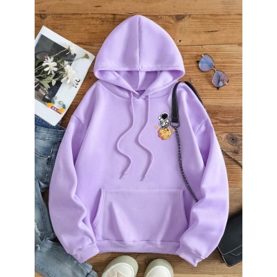 EZwear Cartoon Printed Drawstring Hoodie - Choose Your Size