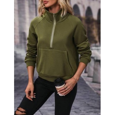 LUNE Half Zip Raglan Sleeve Kangaroo Pocket Sweatshirt - Choose Your Size