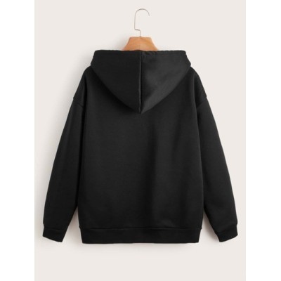 EZwear Solid Drawstring Pocket Front Zip Up Hoodie - Choose Your Size