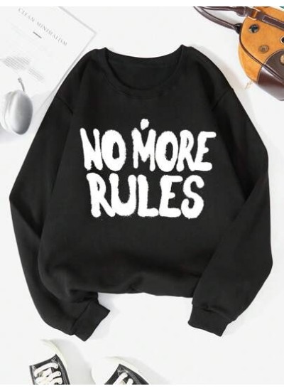 EZwear Slogan Graphic Thermal Lined Sweatshirt - Choose Your Size