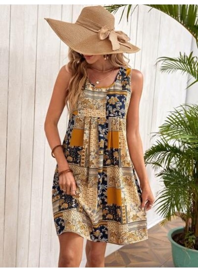 Patchwork Print Smock Dress - Choose Your Size