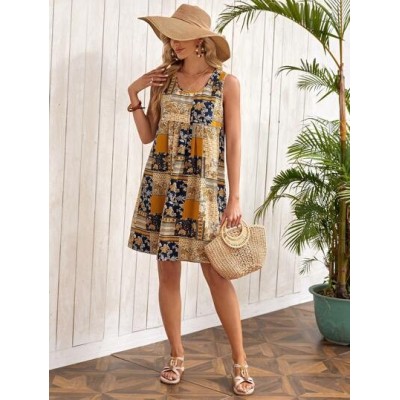 Patchwork Print Smock Dress - Choose Your Size