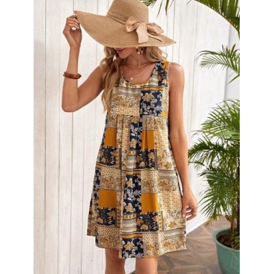 Patchwork Print Smock Dress - Choose Your Size