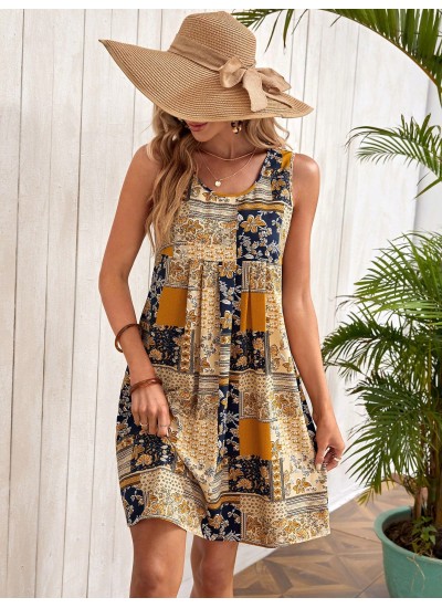 Patchwork Print Smock Dress - Choose Your Size