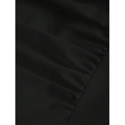 MOD Solid Ruched Cami Black Long Dress - Choose Your Size