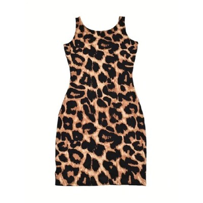 Slayr Women.S Leopard Print Bodycon Cami Dress - Choose Your Size