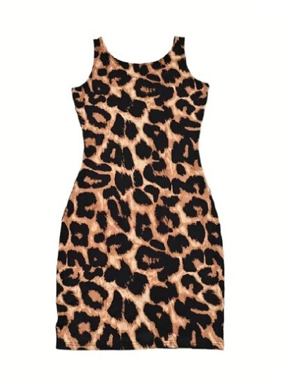 Slayr Women.S Leopard Print Bodycon Cami Dress - Choose Your Size