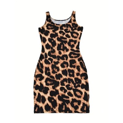 Slayr Women.S Leopard Print Bodycon Cami Dress - Choose Your Size