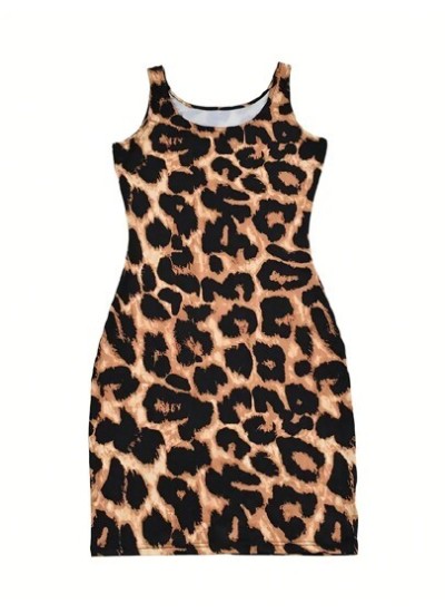 Slayr Women.S Leopard Print Bodycon Cami Dress - Choose Your Size