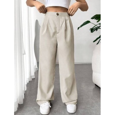 EZwear High Waist Fold Pleated Detail Pants - Choose Your Size