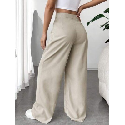 EZwear High Waist Fold Pleated Detail Pants - Choose Your Size