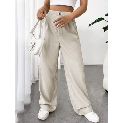 EZwear High Waist Fold Pleated Detail Pants - Choose Your Size