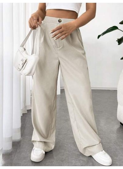 EZwear High Waist Fold Pleated Detail Pants - Choose Your Size