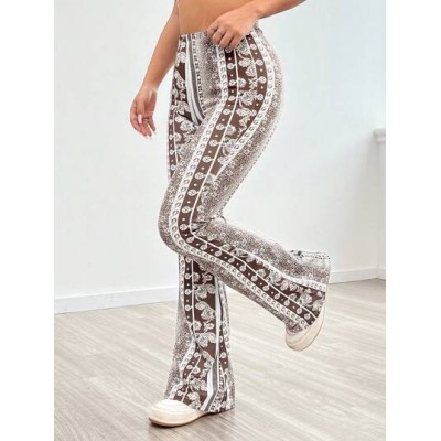 PETITE Allover Print Flare Leg Pants - Choose Your Size