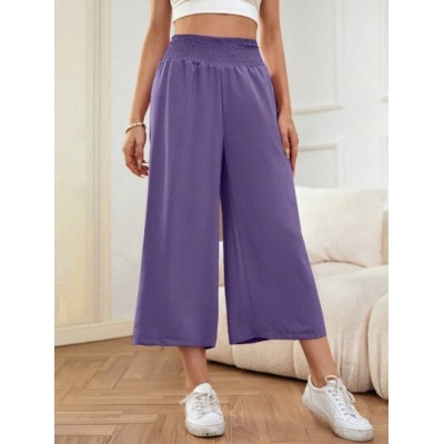 LUNE Solid Wide Leg Capris Pants - Choose Your Size