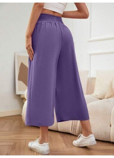 LUNE Solid Wide Leg Capris Pants - Choose Your Size