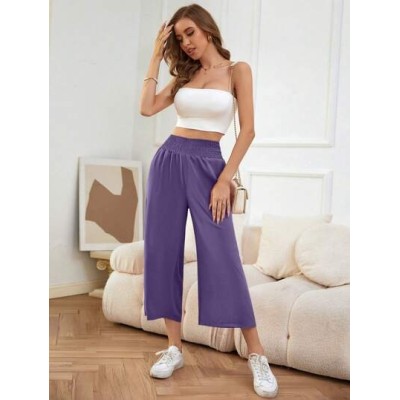 LUNE Solid Wide Leg Capris Pants - Choose Your Size