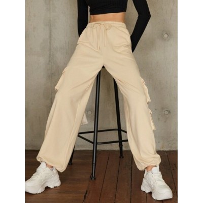 Essnce Flap Pocket Side Drawstring Waist Sweatpants - Choose Your Size