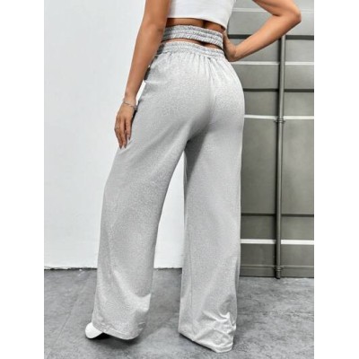 EZwear Women.s Cross Waist Wide Leg Pants, Hollow Out, Loose Fit - Choose Your