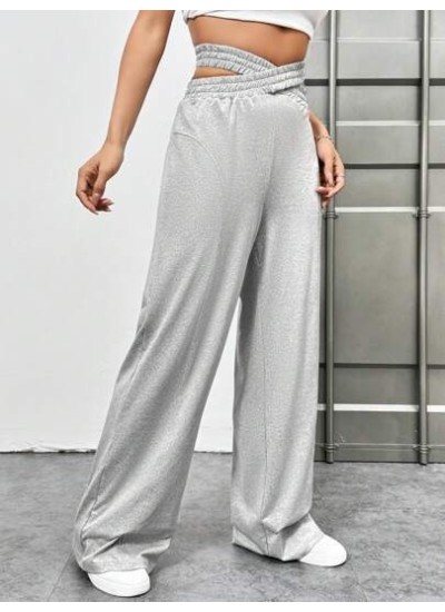 EZwear Women.s Cross Waist Wide Leg Pants, Hollow Out, Loose Fit - Choose Your