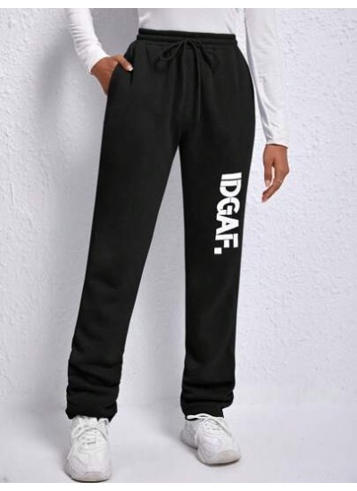 Slayr Women.s Letter Print Fleece Sweatpants - Choose Your Size