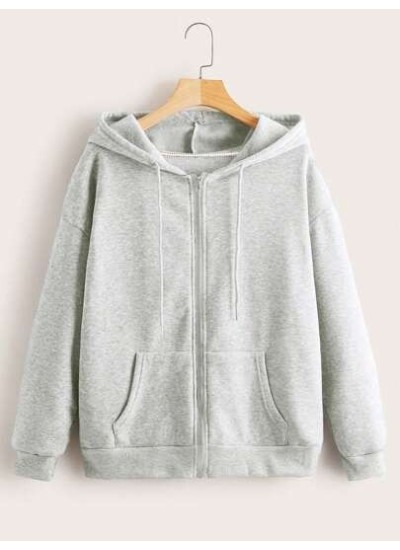 EZwear Solid Zip Up Drawstring Hoodie - Choose Your Size