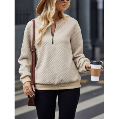 LUNE Half Zip Drop Shoulder Sweatshirt - Choose Your Size