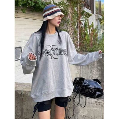 Letter Graphic Drop Shoulder Sweatshirt - Choose Your Size