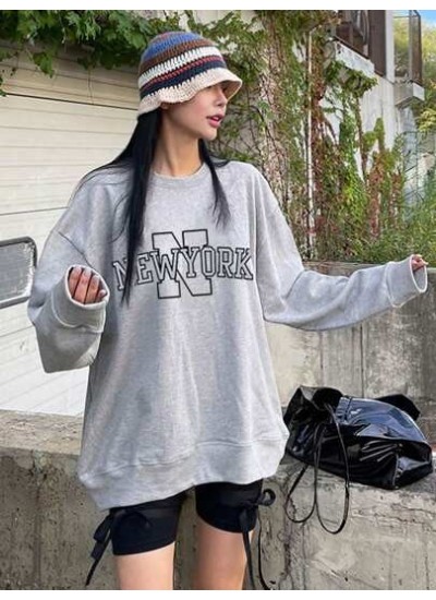 Letter Graphic Drop Shoulder Sweatshirt - Choose Your Size