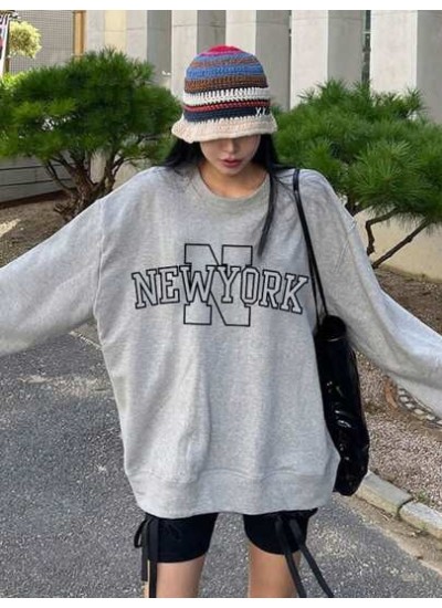 Letter Graphic Drop Shoulder Sweatshirt - Choose Your Size