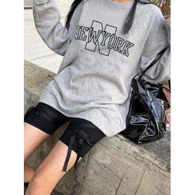 Letter Graphic Drop Shoulder Sweatshirt - Choose Your Size