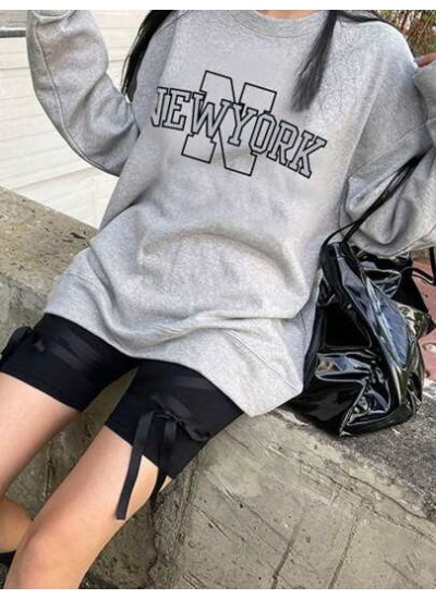 Letter Graphic Drop Shoulder Sweatshirt - Choose Your Size