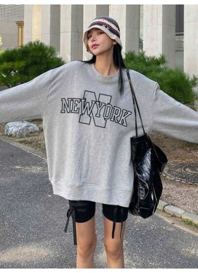 Letter Graphic Drop Shoulder Sweatshirt - Choose Your Size