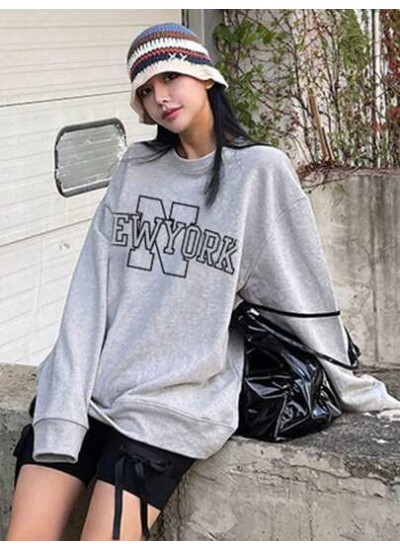 Letter Graphic Drop Shoulder Sweatshirt - Choose Your Size