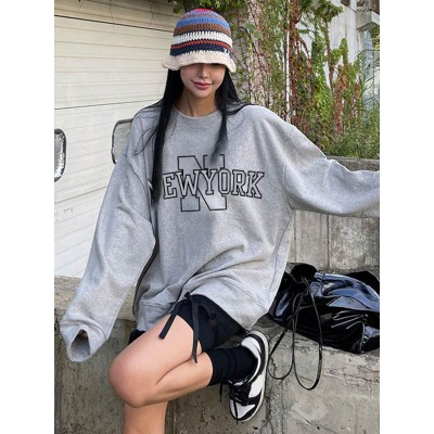 Letter Graphic Drop Shoulder Sweatshirt - Choose Your Size